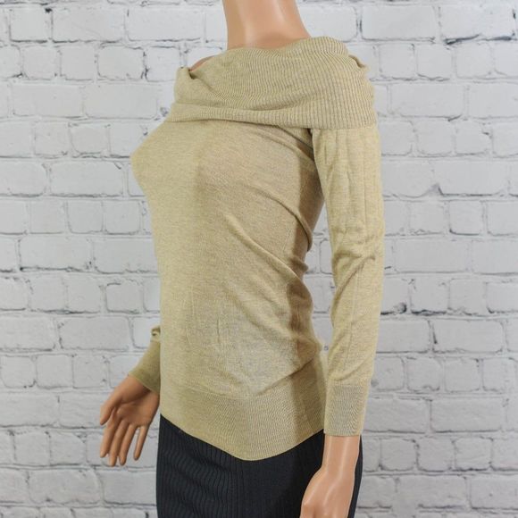 H&M taupe knit cowl neck sweater - Picture 4 of 7
